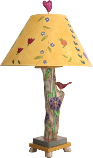 Log Table Lamp –  Elegant little table lamp with vine and floral motifs