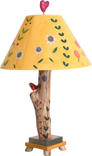 Log Table Lamp –  Elegant little table lamp with vine and floral motifs