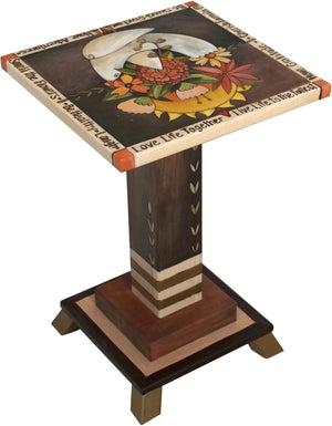 Martini End Table –  Lovely end table with dove and floral motifs