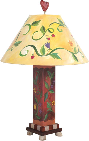 Box Table Lamp –  Contemporary table lamp with vine and floral motifs