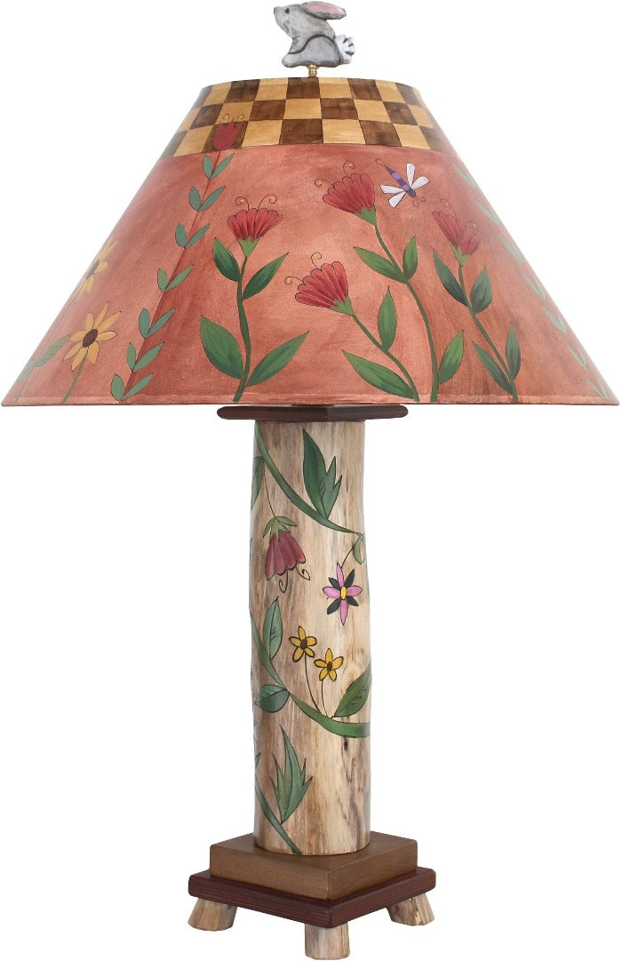 Log Table Lamp –  Pretty little table lamp with floral and vine motifs