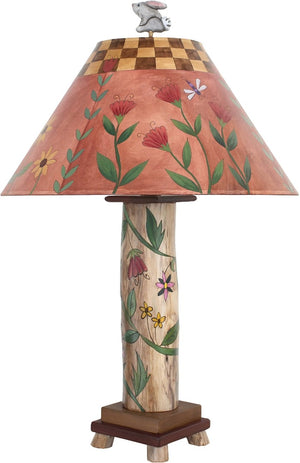 Log Table Lamp –  Pretty little table lamp with floral and vine motifs