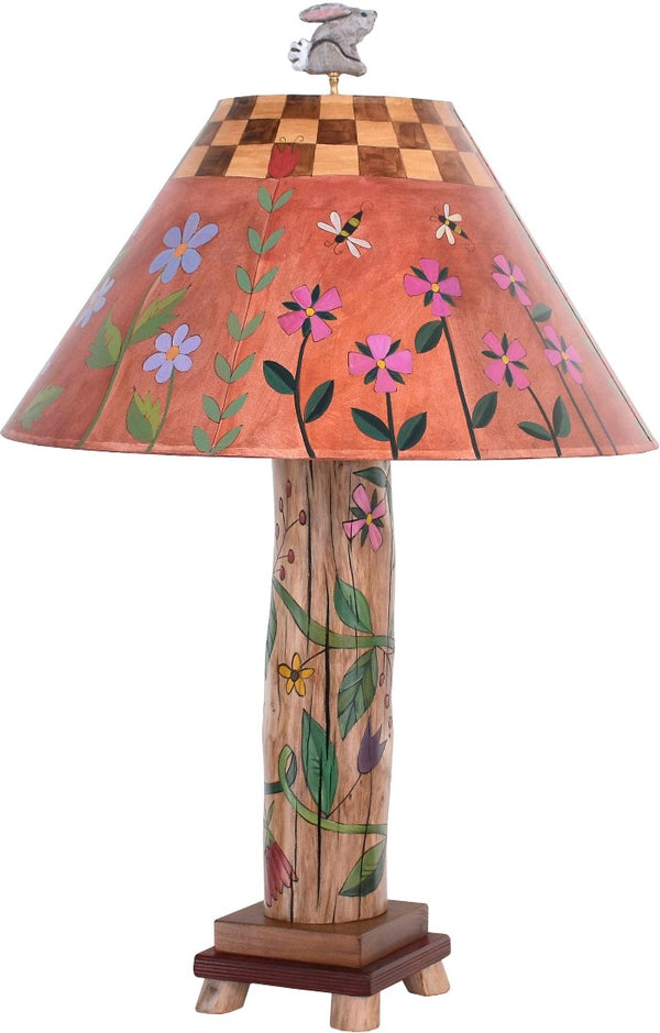 Log Table Lamp –  Pretty little table lamp with floral and vine motifs