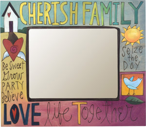 8"x10" Frame –  Cherish Family/Love Life Together frame with home and heart motif