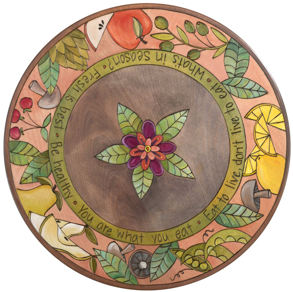 Sticks Handmade 20"D lazy susan with fruit and vegetables