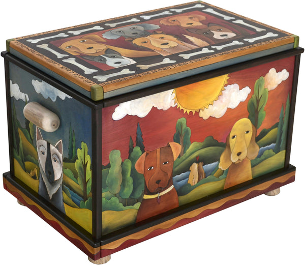 Chest –  "A House is not a Home without a Dog" chest with dog motif