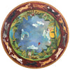 72" Round Dining Table –  "Home is Where the Heart is" round dining table with cats and dogs chasing one another around a beautiful landscape motif