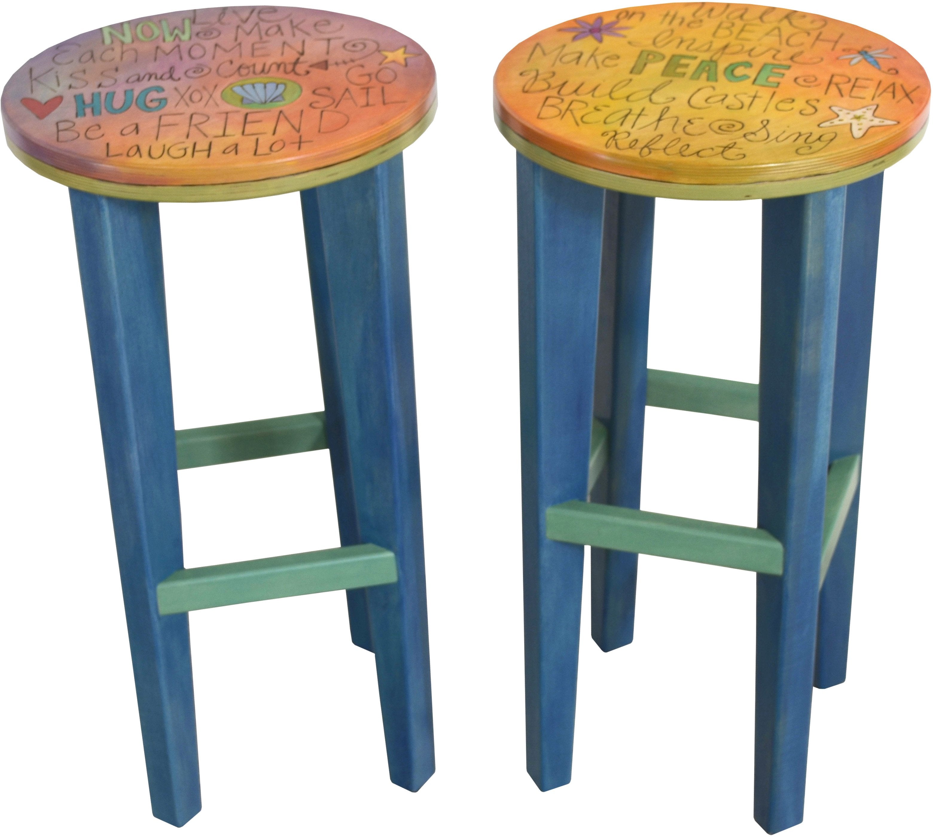 Round Stool Set –  Colorful and playful matching stools, 