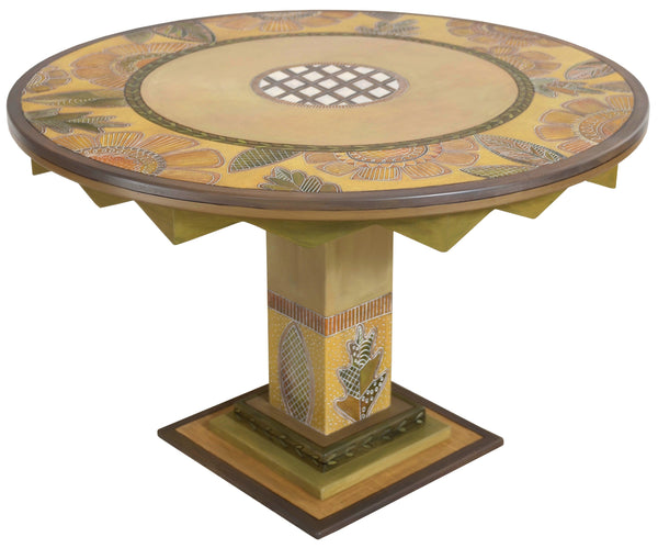 Sticks handmade dining table with elegant floral design