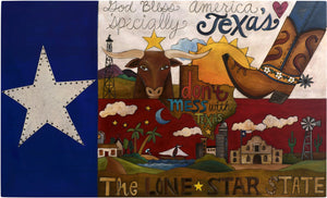 Pledge of Allegiance Flag Plaque Texas Edition –  Large plaque honoring Texas, "The Lone Star State"