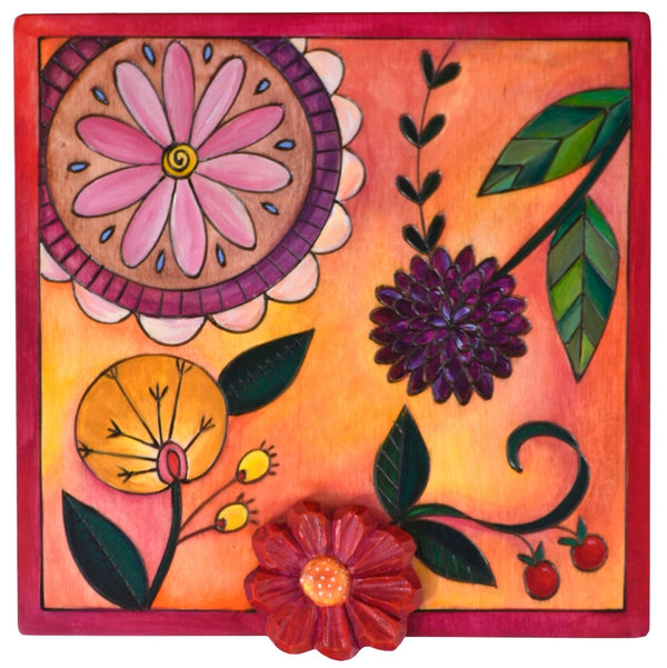 Keepsake Box – Contemporary floral motif done in vibrant, warm tones