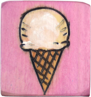 Small Perpetual Calendar Magnet –  Small perpetual calendar magnet with ice cream cone motif