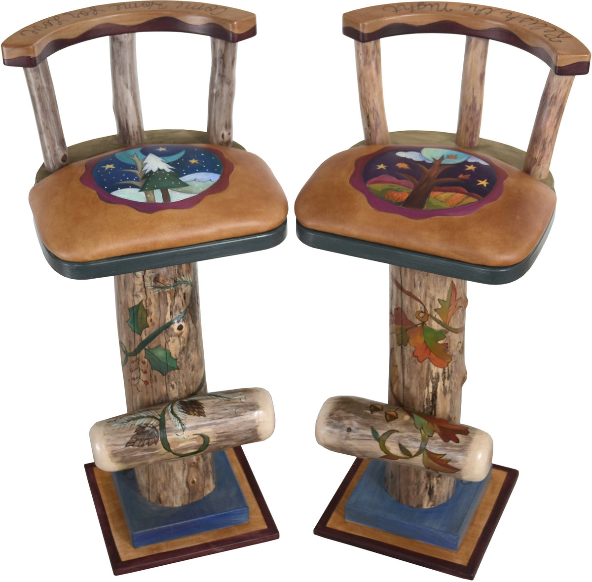 Stool Set with Backs D710633 | Sticks Handmade
