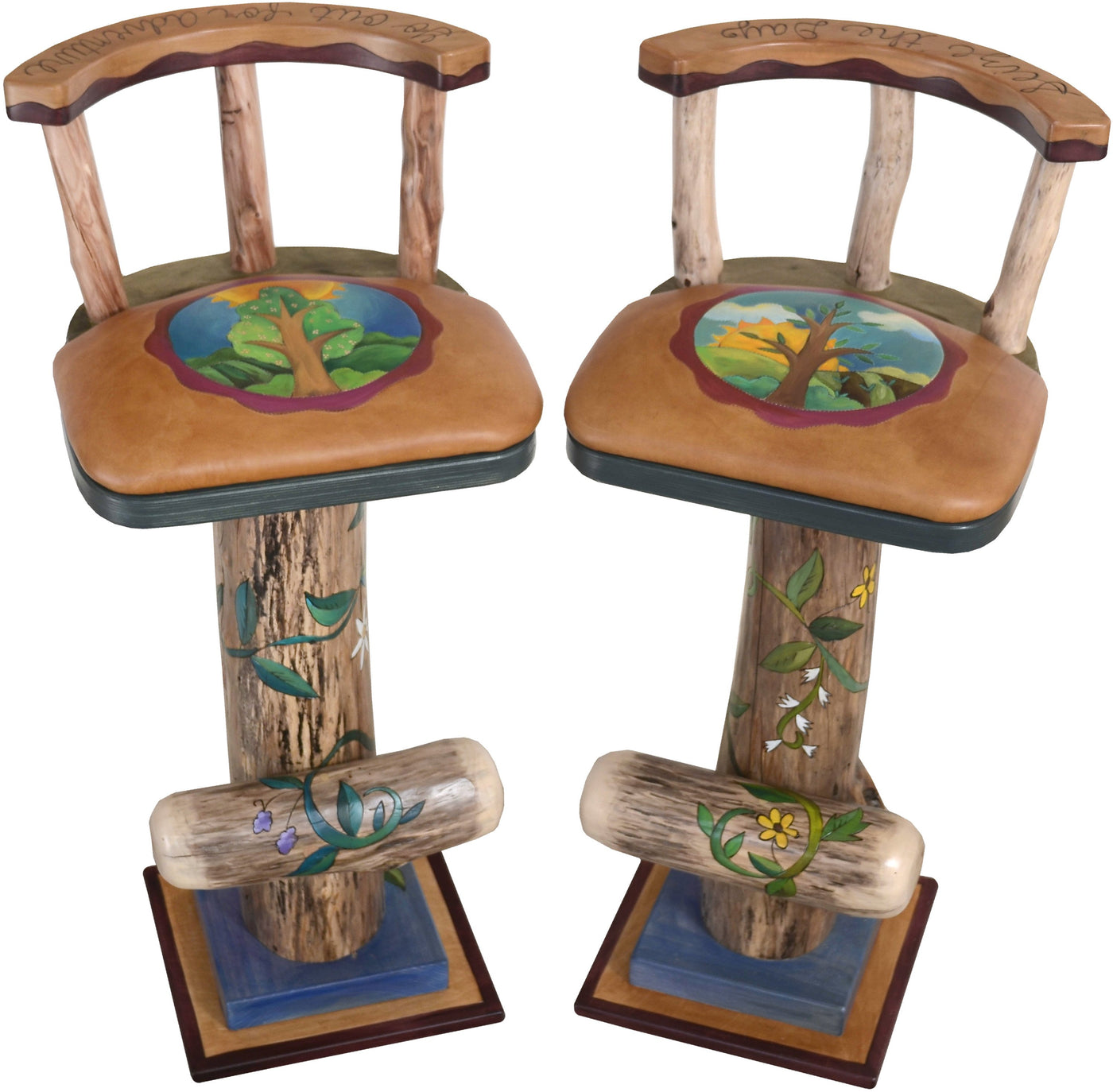 Stool Set with Backs D710633 | Sticks Handmade