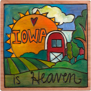 7"x7" Plaque –  "Iowa is Heaven" farm motif