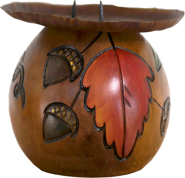 Ball Candle Holder –  Fall foliage themed candle holder