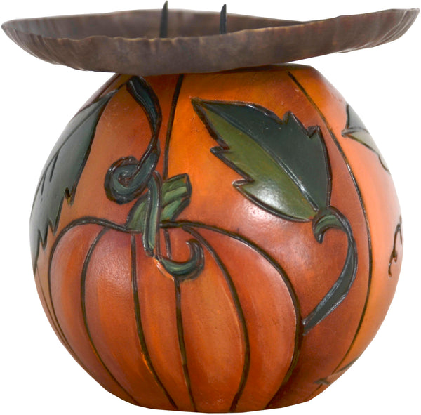 Ball Candle Holder –  Cute autumn pumpkin ball candle holder motif