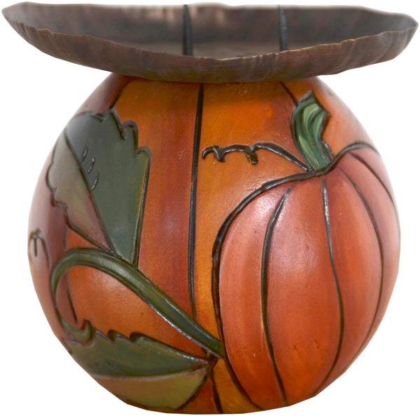 Ball Candle Holder –  Cute autumn pumpkin ball candle holder motif