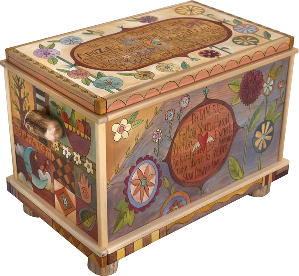 Chest –  "This is your Beautiful and Amazing Life" chest with floral motif