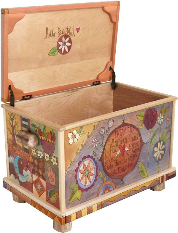 Chest –  "This is your Beautiful and Amazing Life" chest with floral motif