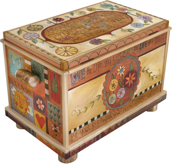 Chest –  "This is your Beautiful and Amazing Life" chest with floral motif