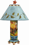 Box Table Lamp –  Beautiful and elegant table lamp with landscape painted center and vine motifs