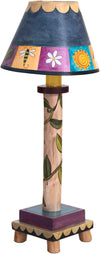 Log Candlestick Lamp –  Cute cool-toned boxed icon and wrapping vine motif