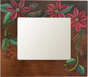 8"x10" Frame –  Frame with beautiful poinsettia motif on brown background