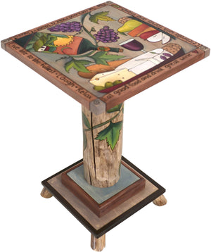 Martini End Table –  Lovely banquet themed end table with birch center