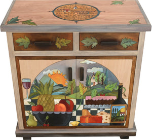 Small Buffet –  Small buffet with sun and moon over the tree of life motif