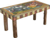 Sticks handmade 3' bench with rolling four seasons landscape