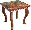 Large Square End Table –  Beautiful end table with tree of life design and rolling landscape