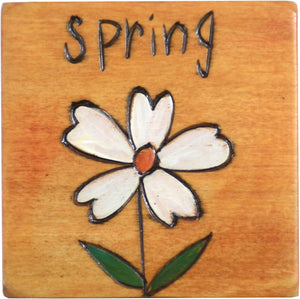 Large Perpetual Calendar Magnet –  "Spring" perpetual calendar magnet with a pretty white flower
