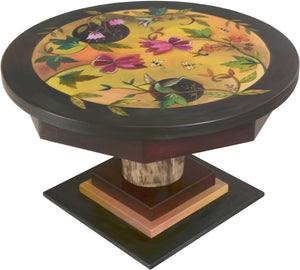 Round Coffee Table –  Lovely round coffee table with floral motifs