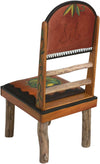 Sticks Side Chair with Leather Seat –  Lovely chair with hand embroidered seat and rolling mountain landscapes, "Sit"