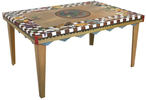 Rectangular Dining Table –  Eclectic folk art table with playful banquet design