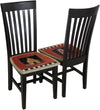 Sticks handmade chairs with colorful folk art design and floral scratchboard border