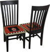 Sticks handmade chairs with colorful folk art design and floral scratchboard border