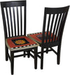 Sticks handmade chairs with colorful folk art design and floral scratchboard border