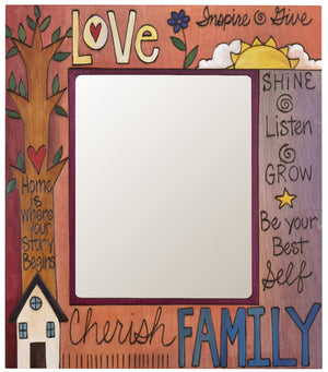 8"x10" Frame –  "Love/Cherish Family" frame with home and tree motif