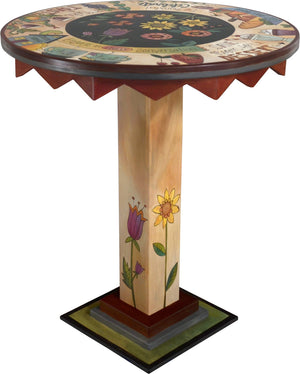 Bar Height Table –  "Save Room for Dessert" bar height table with dessert and wine motif