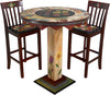 Bar Height Table –  "Save Room for Dessert" bar height table with dessert and wine motif