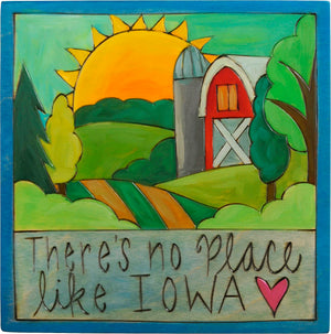 7"x7" Plaque –  "There's no place like Iowa" farm landscape design