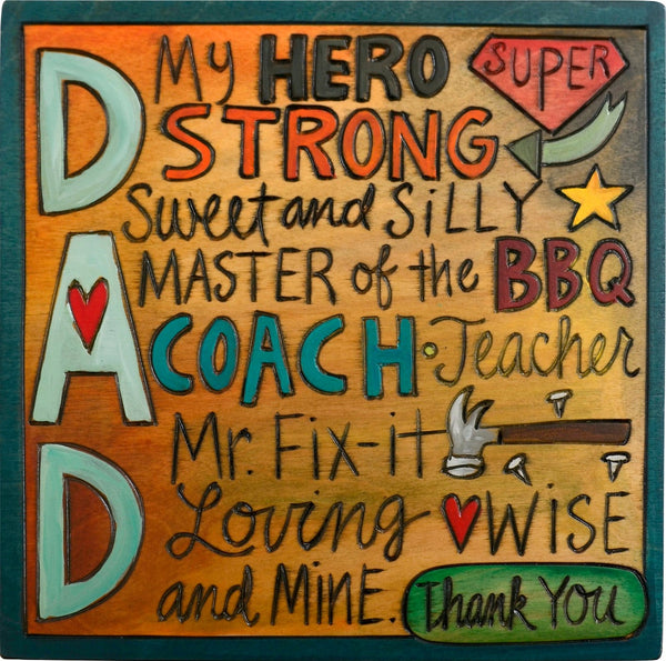 "DAD" titles plaque design