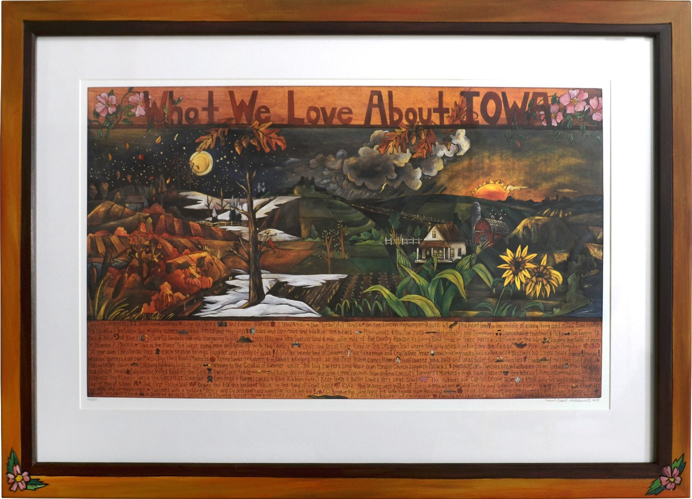 Framed WWLA Iowa Lithograph 2003 Edition–  