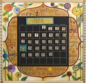 Large Perpetual Calendar –  "Inspires others to Shine" perpetual calendar with bright floral motif