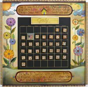 Large Perpetual Calendar –  "This is your Beautiful and Amazing Life" perpetual calendar with bright floral motif