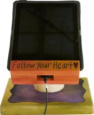Cookbook and Tablet Stand –  Follow Your Heart cookbook and tablet stand with warm theme and vine along top