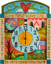 Square Wall Clock –  Colorful wall clock with symbolic elements and inspiring phrases