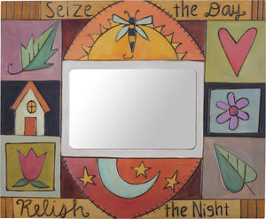 Sticks handmade picture frame with colorful block icons